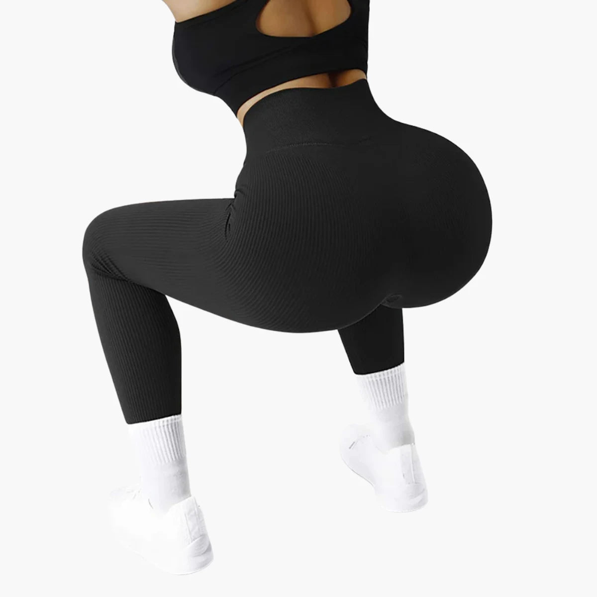 Seamless Ribbed High-Waist Leggings