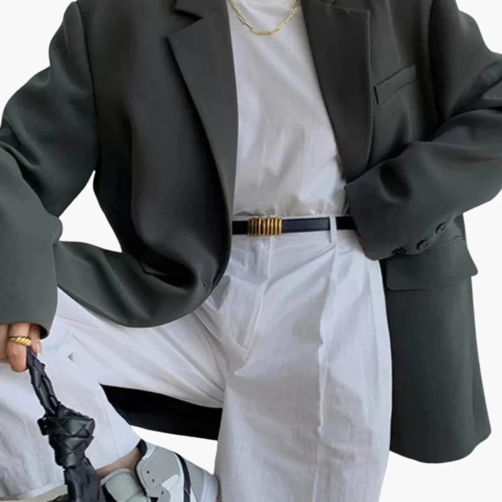 Single Button Loose Blazer