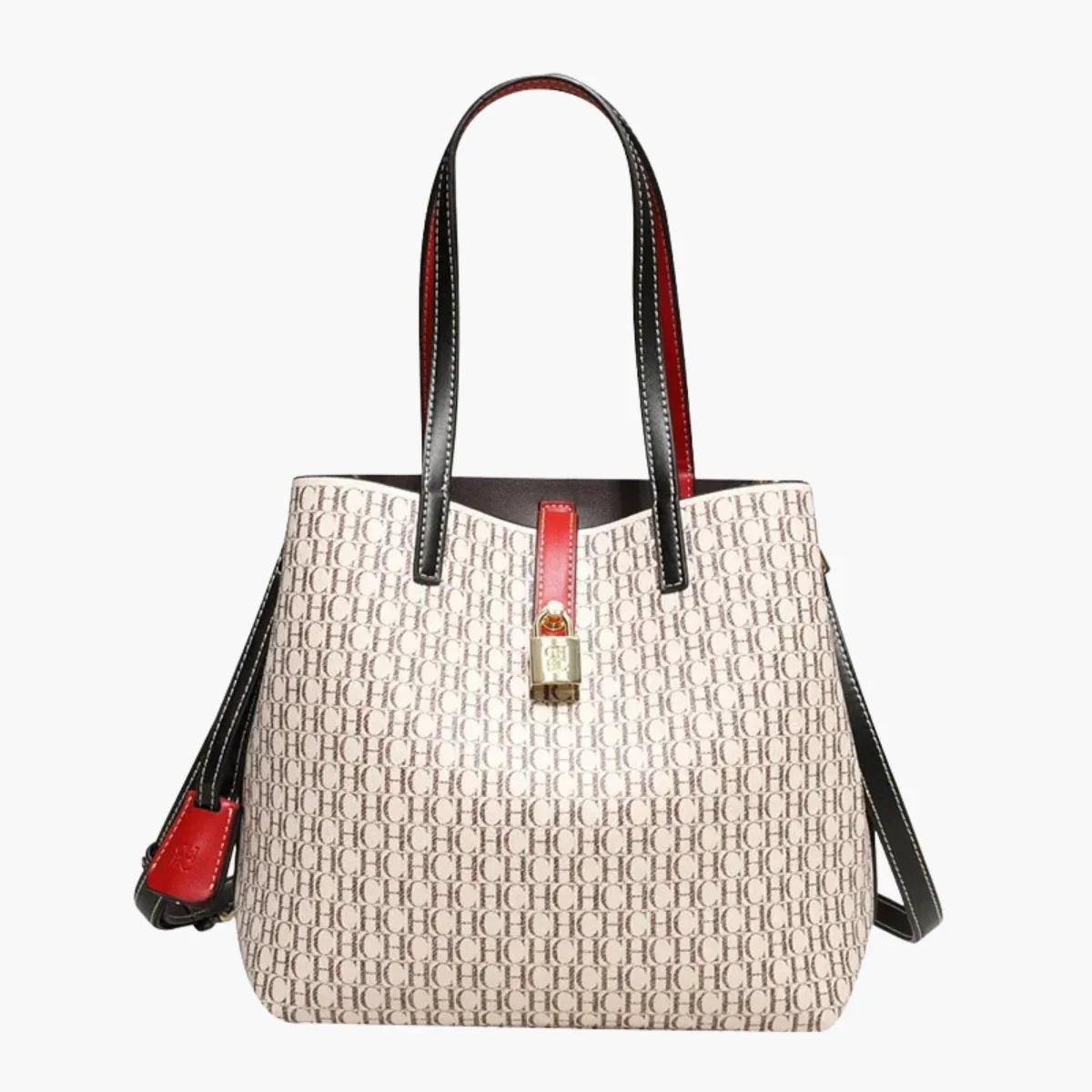CH Leather Letter Print Tote