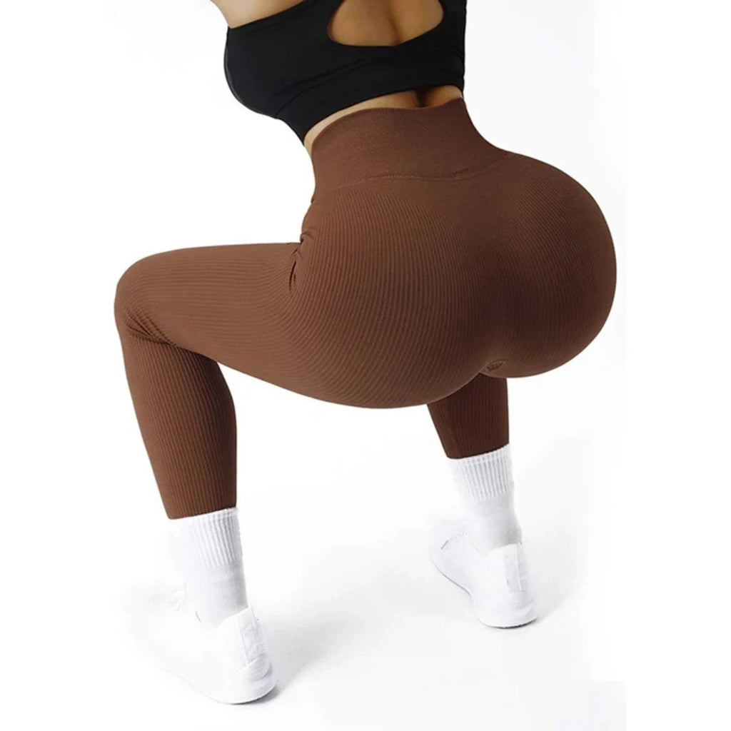 Seamless Ribbed High-Waist Leggings