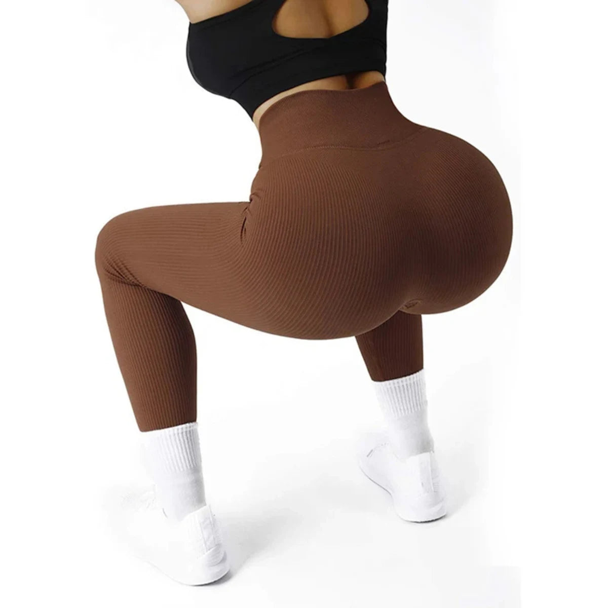 Seamless Ribbed High-Waist Leggings