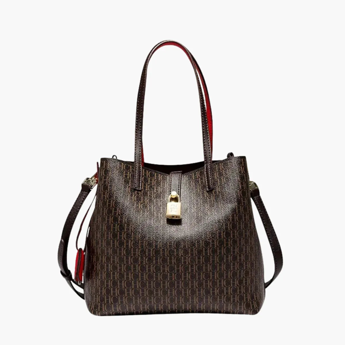 CH Leather Letter Print Tote
