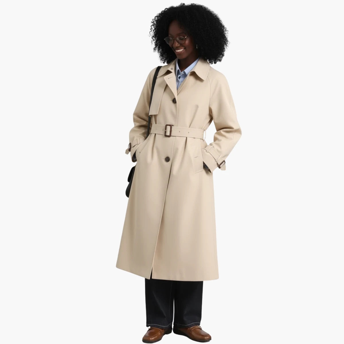 Elegant Double Breasted Trench Coat