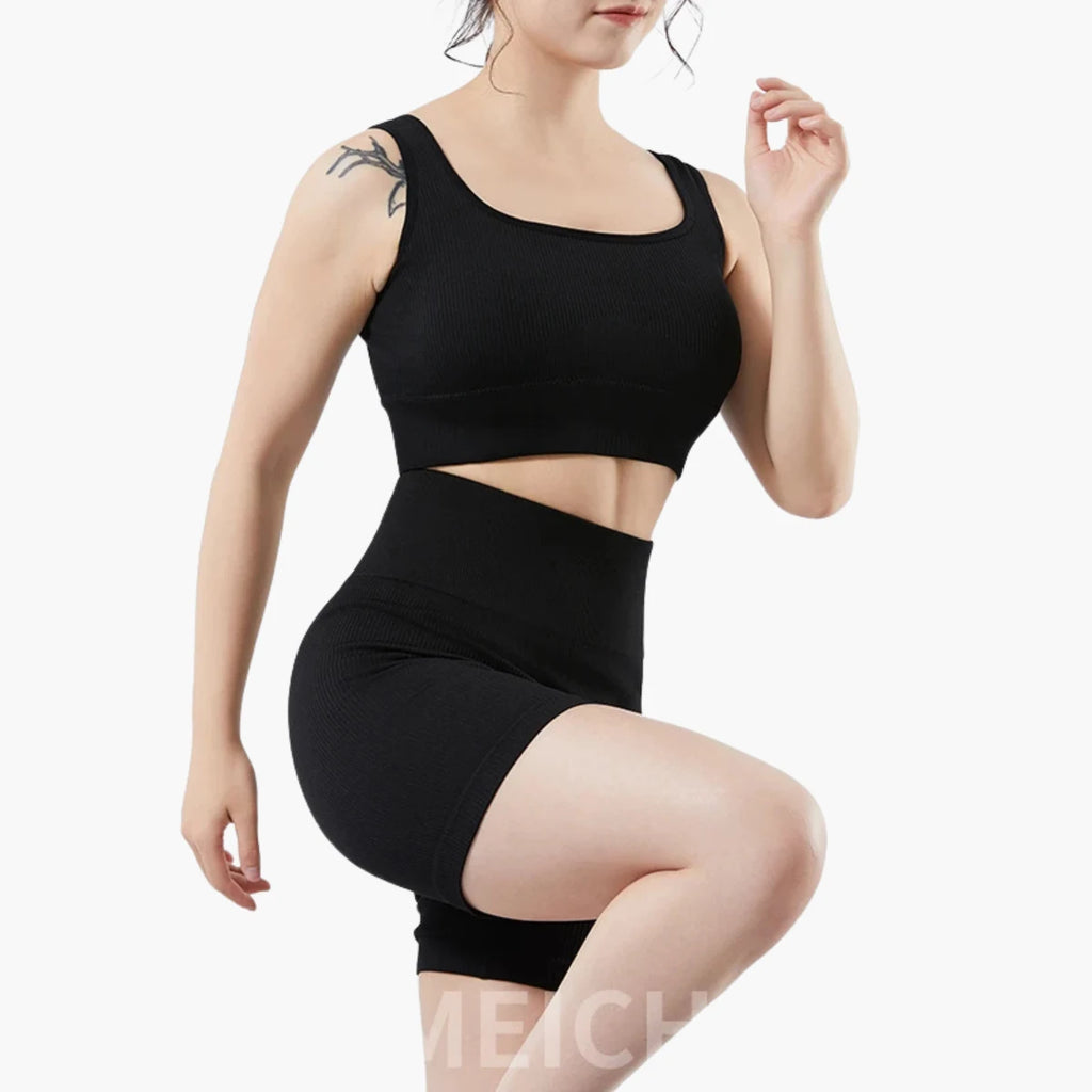 Seamless Ribbed Yoga Set