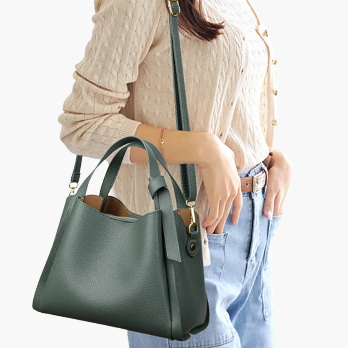 Retro Leather Bucket Bag
