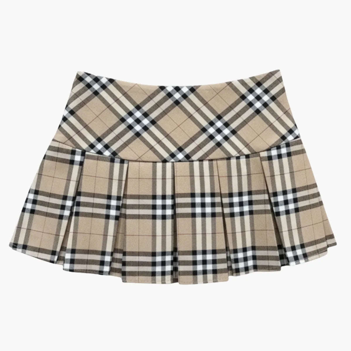 Preppy Pleated High-Waist Skirt