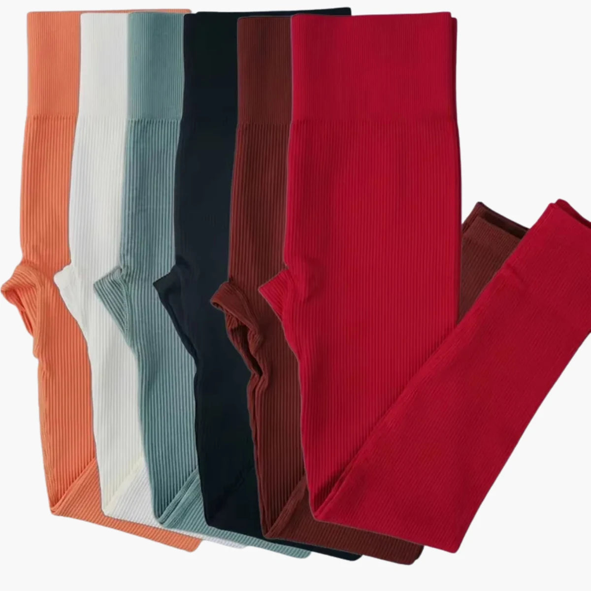 Seamless Ribbed High-Waist Leggings