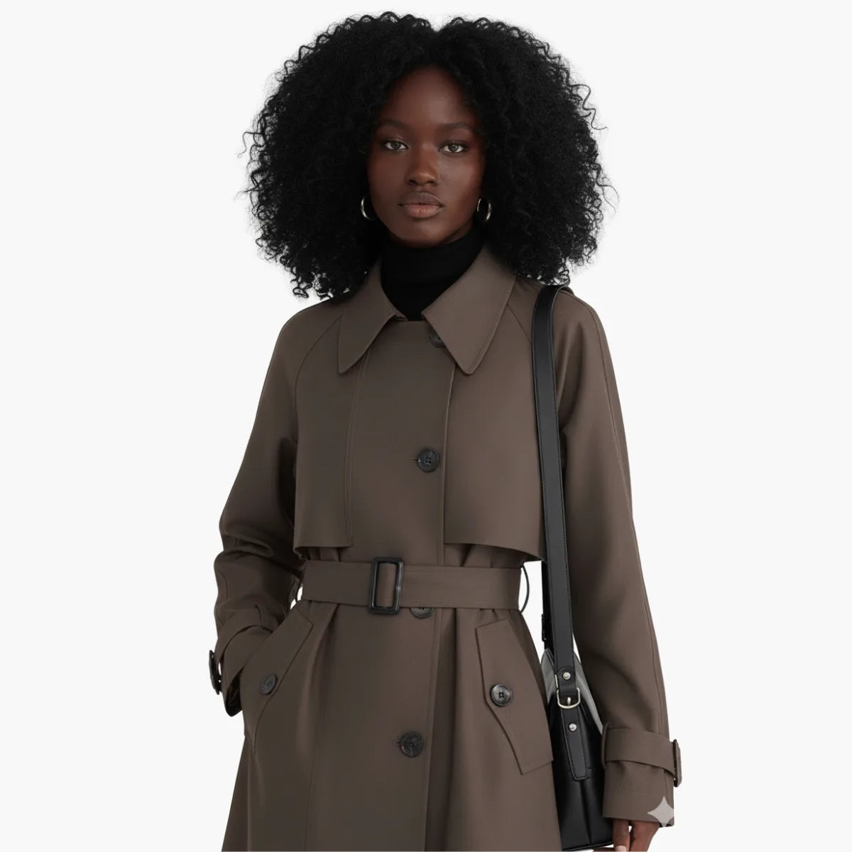 Elegant Double Breasted Trench Coat