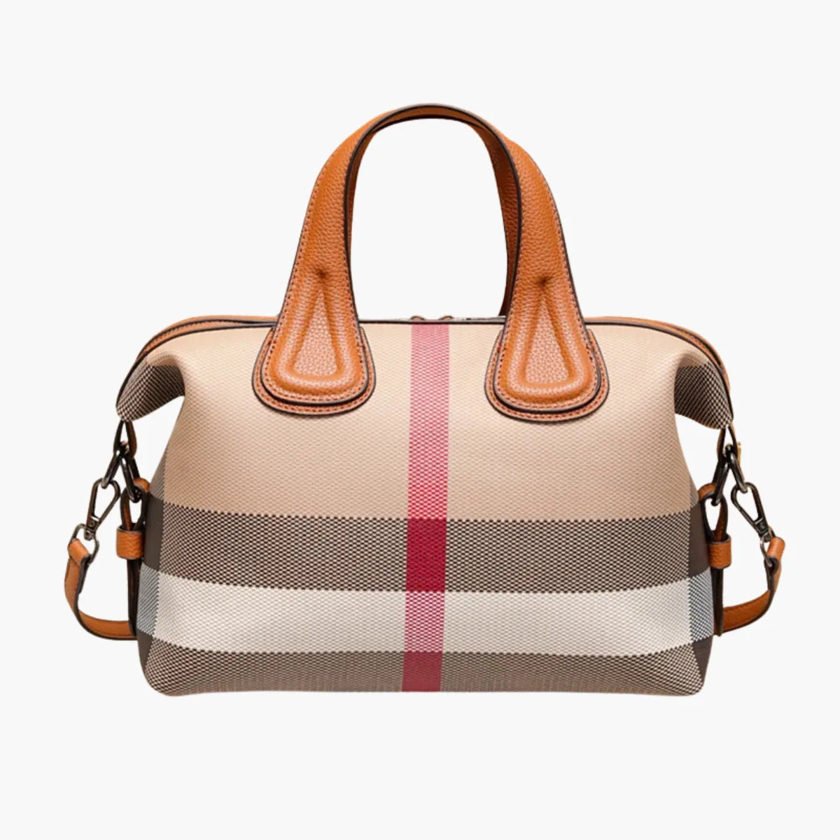 Luxury Plaid Canvas Boston Shoulder Crossbody Bag